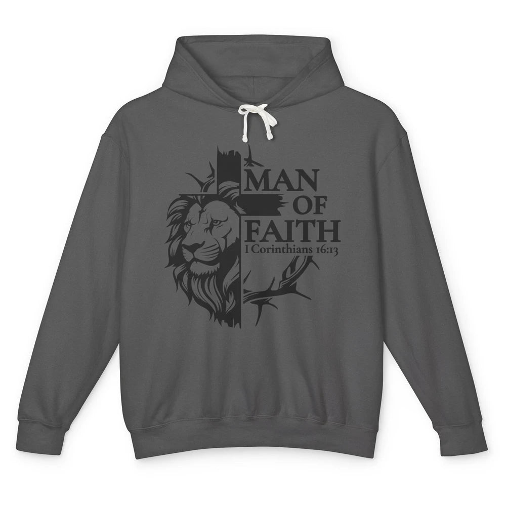 Yeshua Lion Of Judah Man Of Faith Bible Christian Religious Unisex Lightweight Hoodie