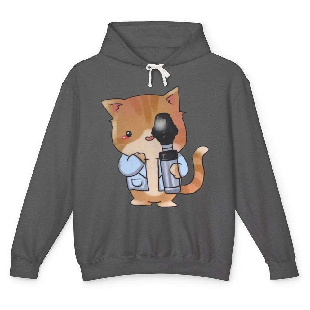 Cute Cat Phoropter Eye Check Optometrist Optician Life Gift Unisex Lightweight Hoodie