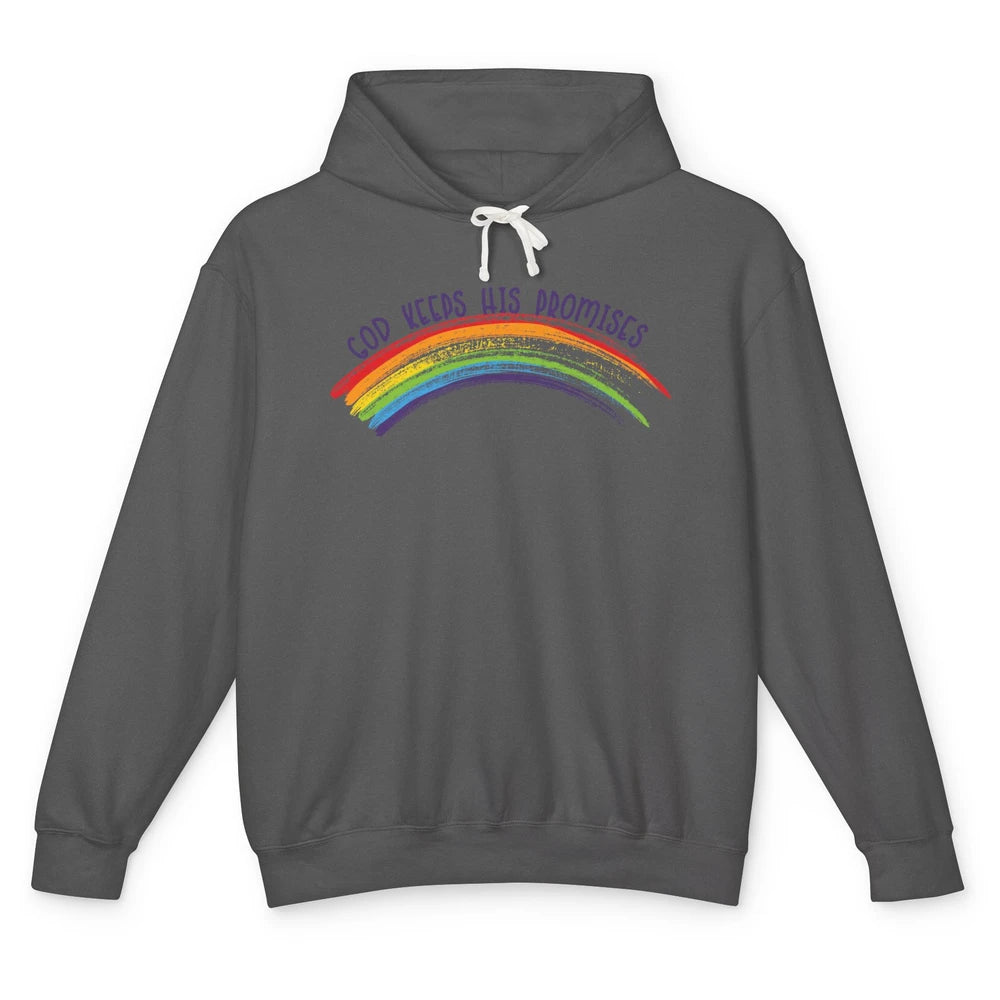 Leopard Rainbow God Keeps His Promises Christian Religious Unisex Lightweight Hoodie