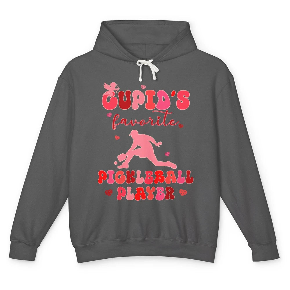 Cupid's Favorite Pickleball Player Happy Valentines Day Love Unisex Lightweight Hoodie