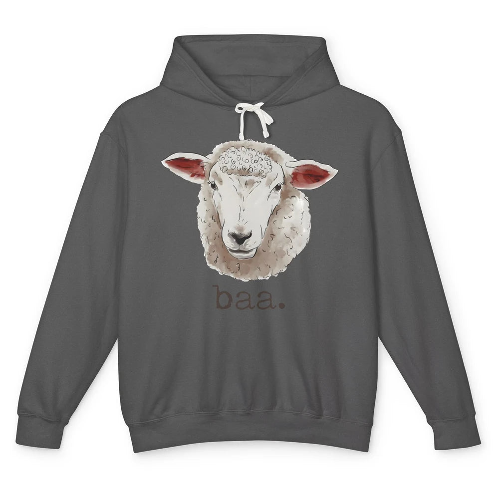 Cute Sheep Baa Baa Farm Animal Owner Sheep Lovers Farm Gift Unisex Lightweight Hoodie