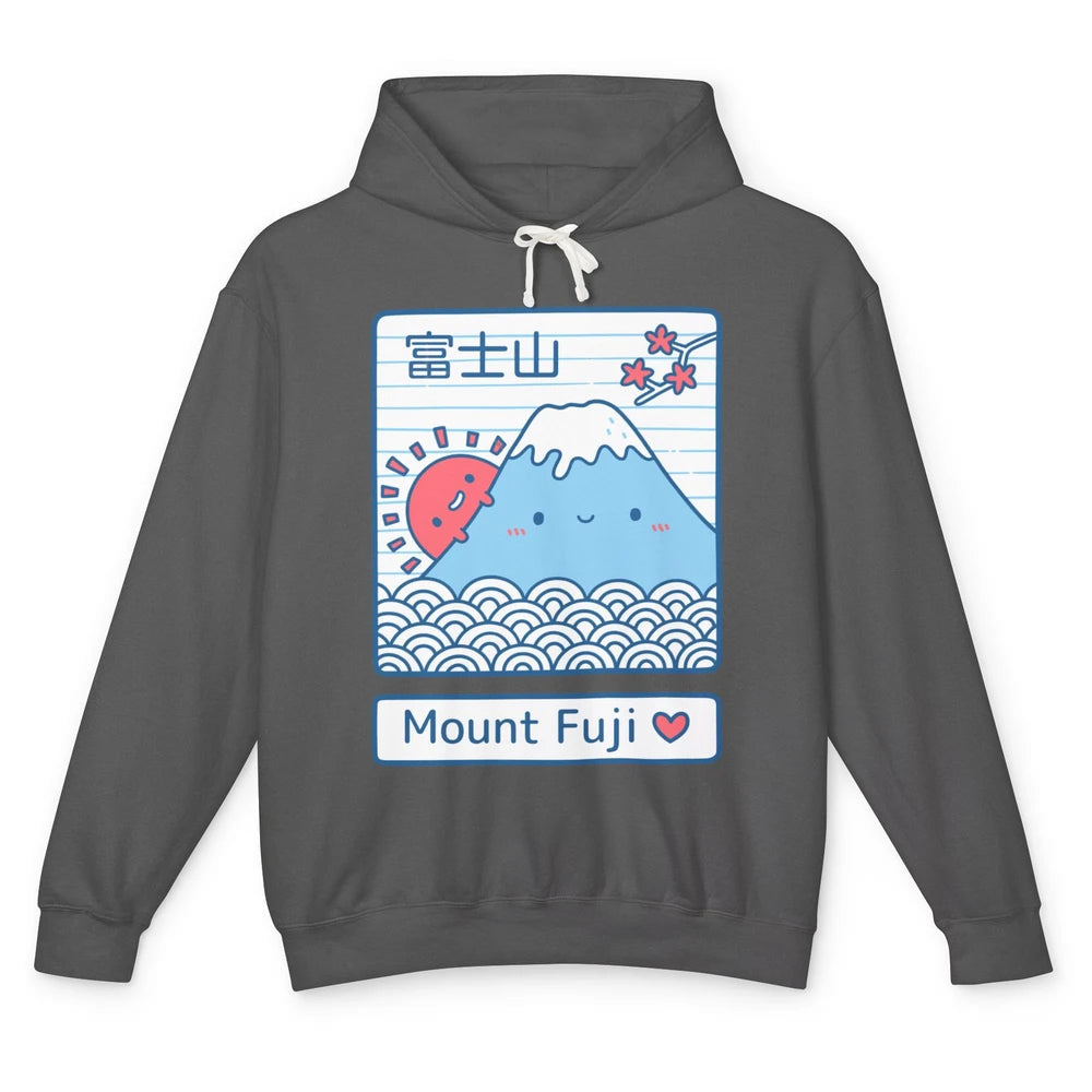 Cute Kawaii Mount Fuji The Highest Mountain In Japan Tokyo Unisex Lightweight Hoodie