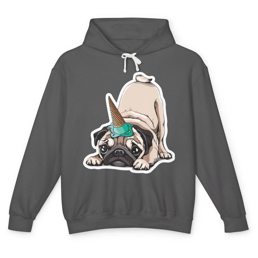 Puppy Pugs Funny Unicorn Pug Dog Lovers Gift Cute Pug Dog Unisex Lightweight Hoodie