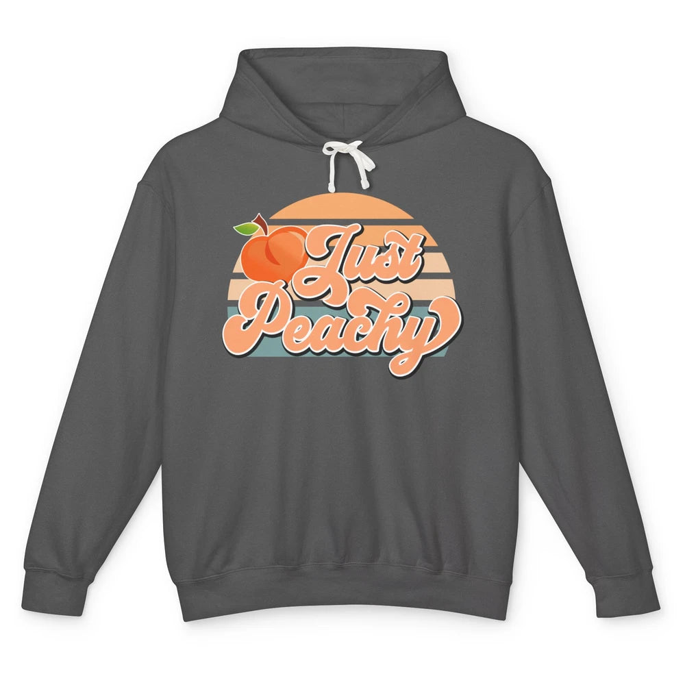 Just Peachy Vintage Peach Summer Fruits Peach Farmers Unisex Lightweight Hoodie