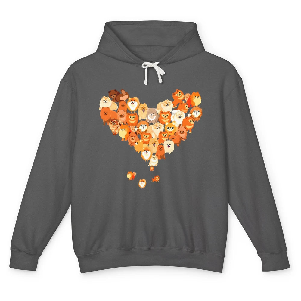 Pomeranian Heart Cute Pomeranian Dog Lovers Gift My Pet Love Unisex Lightweight Hoodie