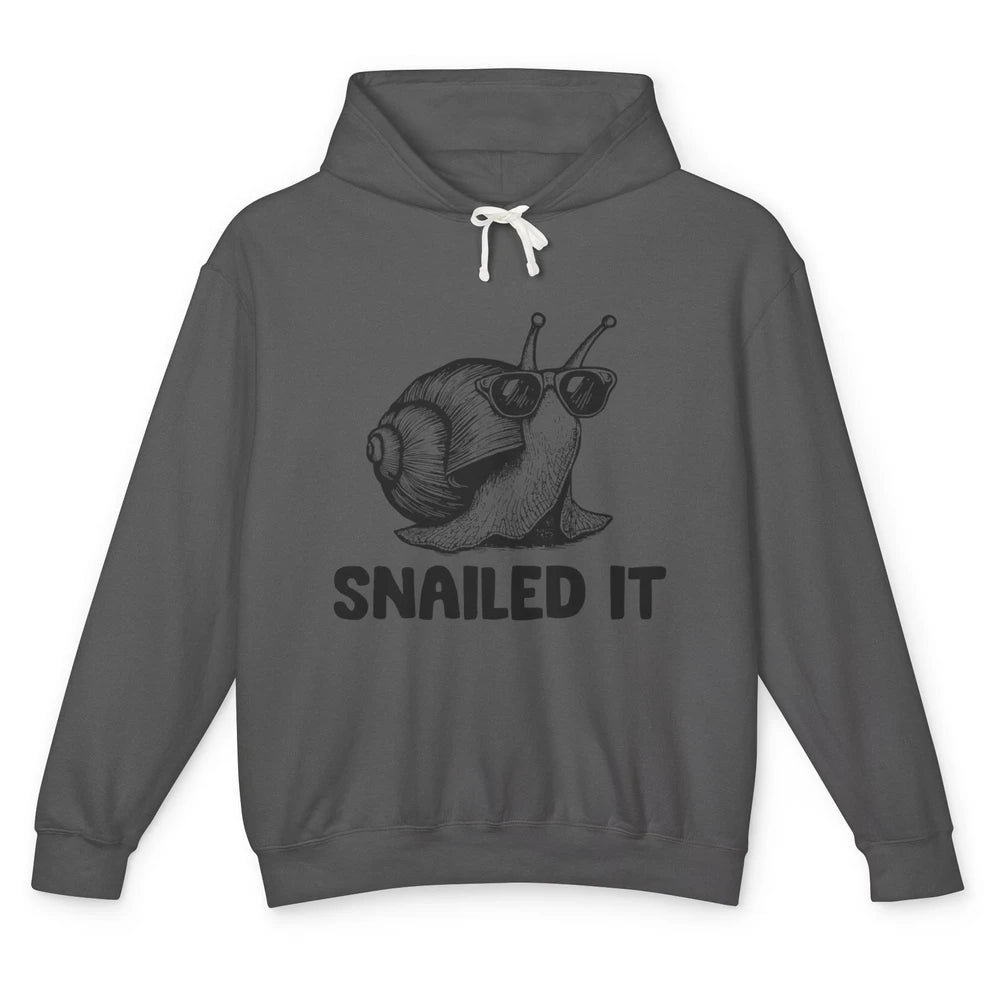 Funny Slow Snail Sunglasses Slug Snailed It Sarcastic Animal Unisex Lightweight Hoodie