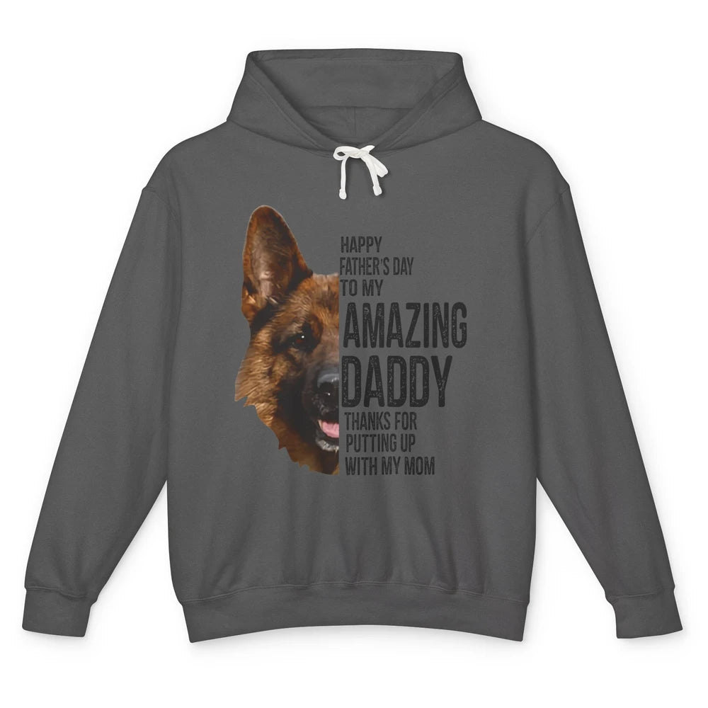 German Shepherd Dad Happy Fathers Day To My Amazing Dad Dog Unisex Lightweight Hoodie