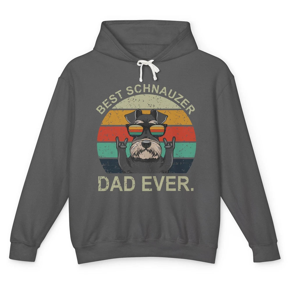 Vintage Sunset Best Schnauzer Dad Ever Father's Day Unisex Lightweight Hoodie