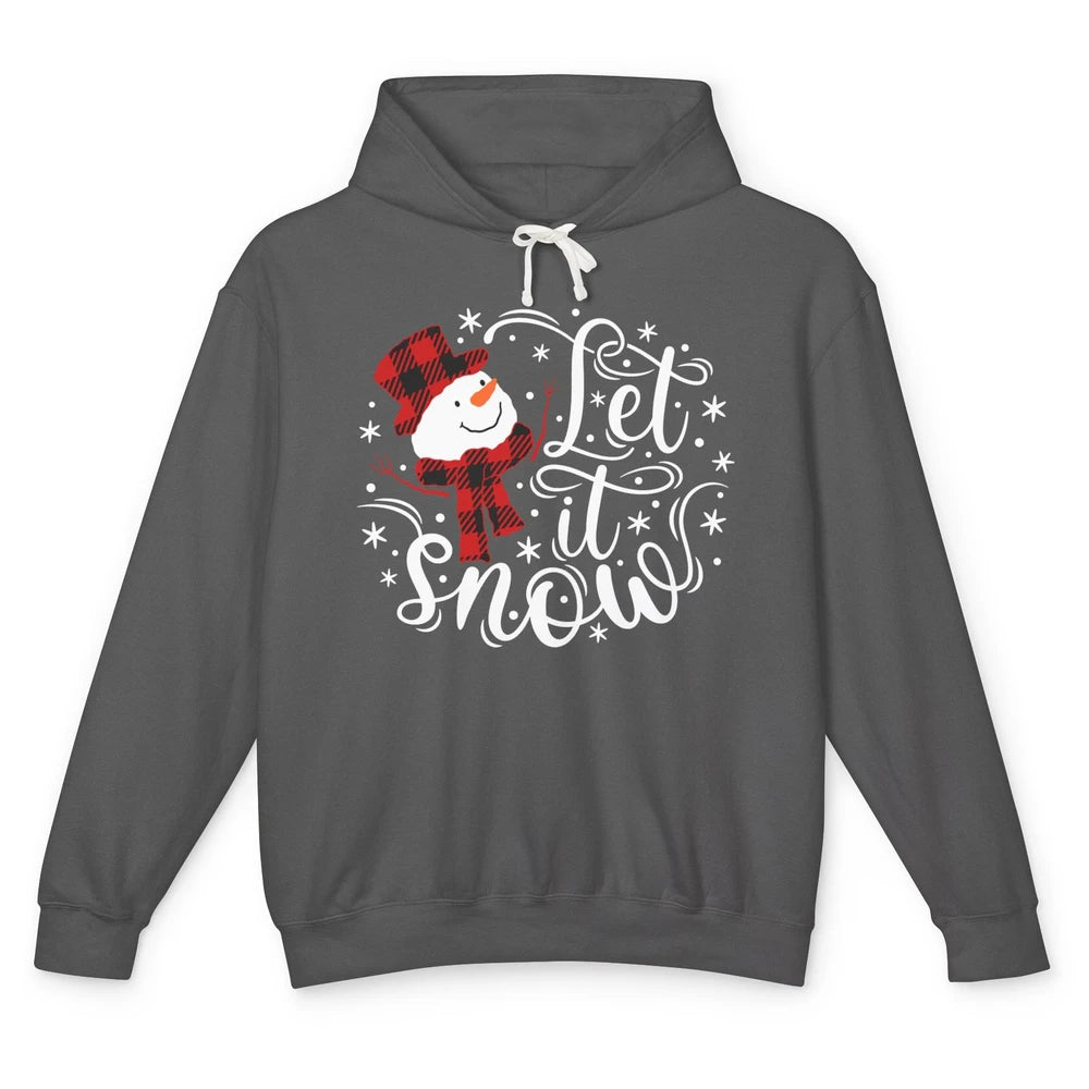 Funny Snowman Let It Snow Snowflakes Holiday Merry Christmas Unisex Lightweight Hoodie