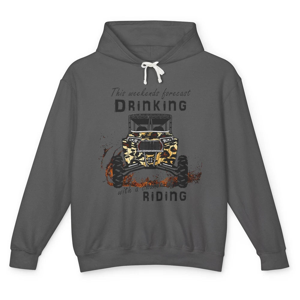 Leopard UTV Weekend Forecast Drinking Offroad Riding SXS Mud Unisex Lightweight Hoodie