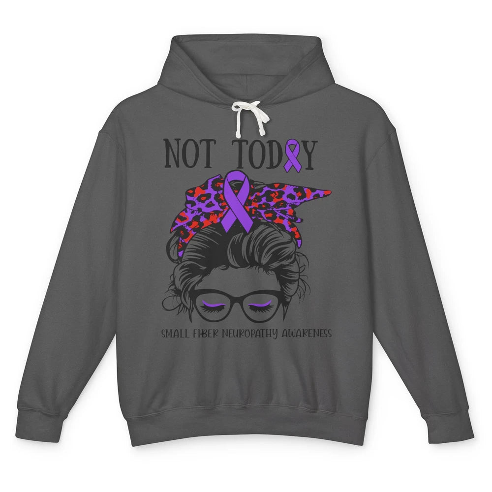 Small Fiber Neuropathy Awareness Ribbon Messy Bun Not Today Unisex Lightweight Hoodie