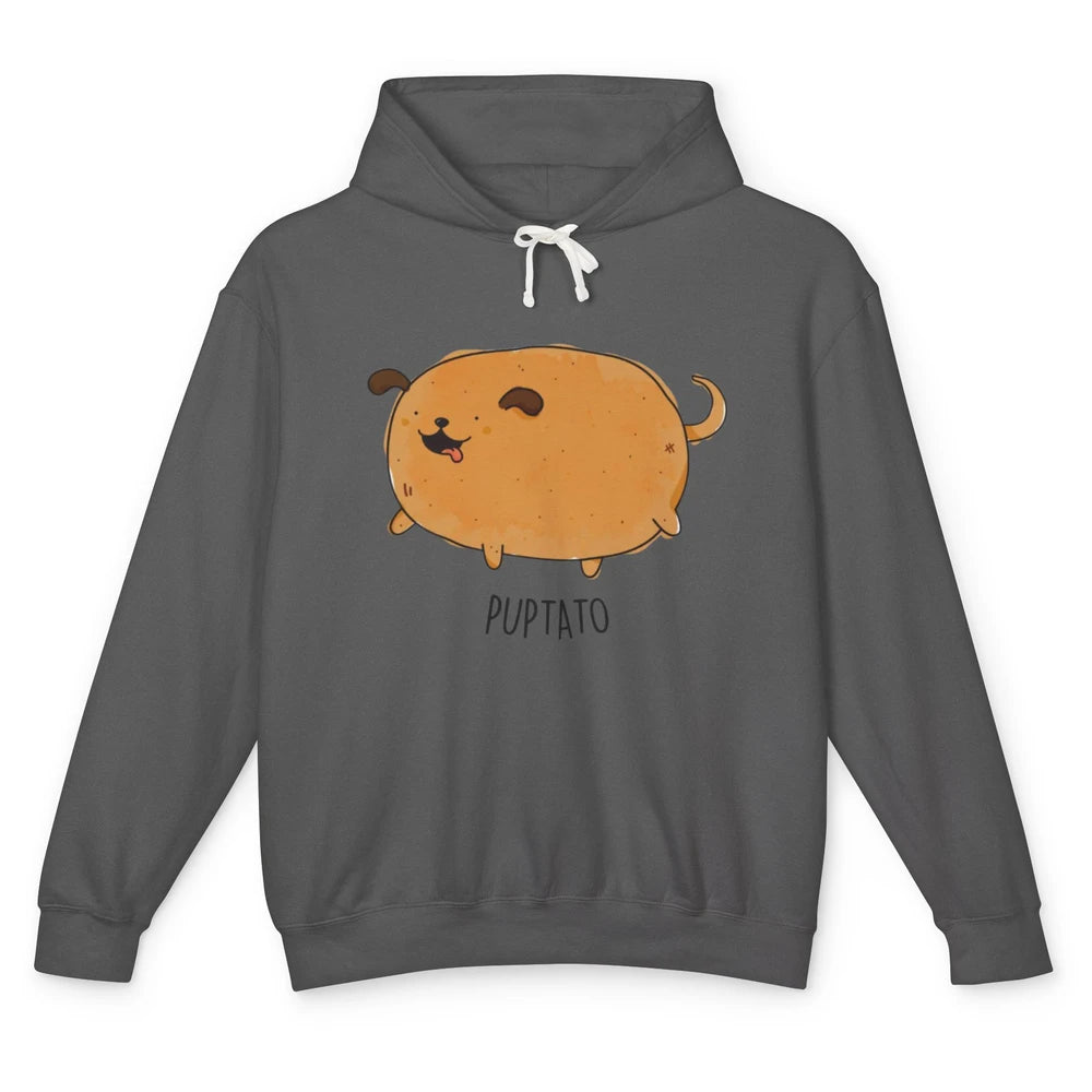 Funny Puptato Puppy Dog Potato Pet Animal Pun Wordplay Joke Unisex Lightweight Hoodie