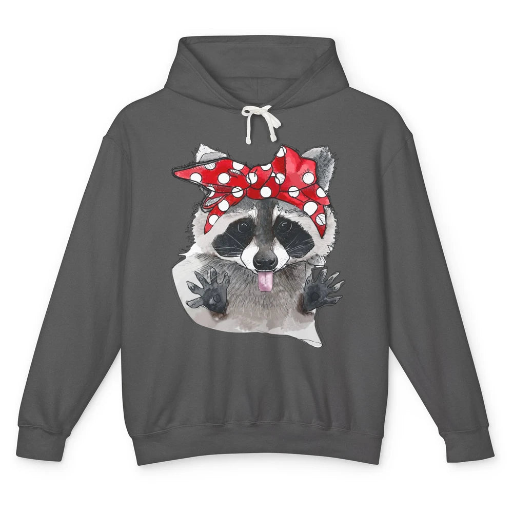 Bandana Racoon Baby Trashed Racoon Panda Lovers Gift Unisex Lightweight Hoodie