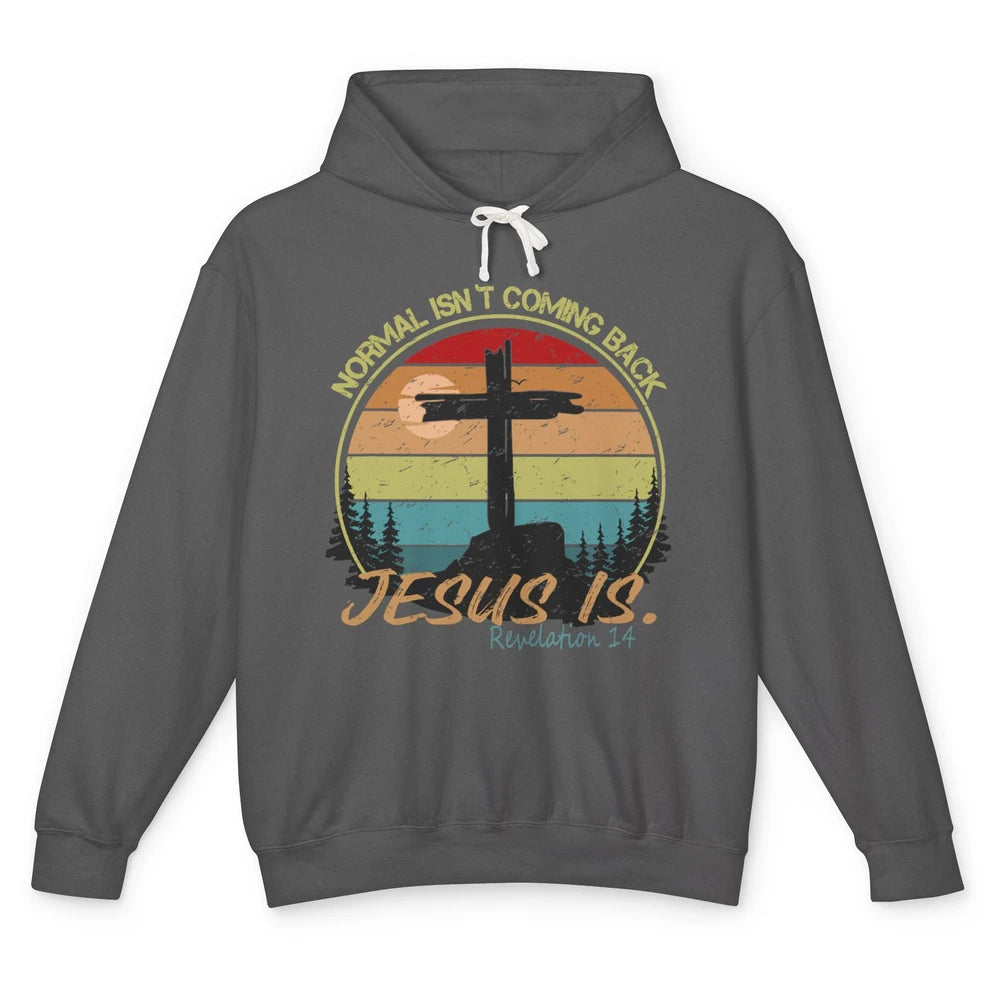 Vintage Normal Isn't Coming Back Jesus is Christian Western Unisex Lightweight Hoodie