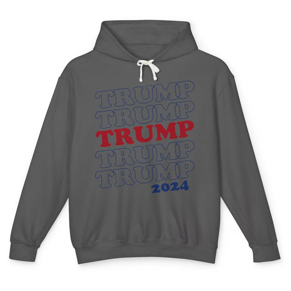 Trump 2024 Election MAGA I'll Be Back US Flag Trump Support Unisex Lightweight Hoodie