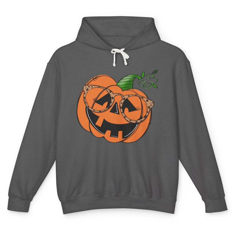 Optometrist Pumpkin Leopard Glasses Halloween Optician Gift Unisex Lightweight Hoodie