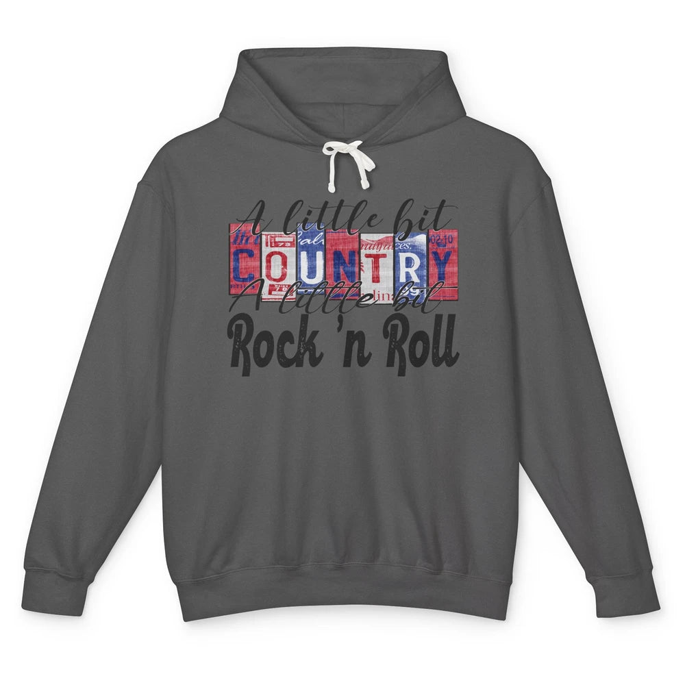 Retro A Little Bit Country A Little Bit Rock n Roll Western Unisex Lightweight Hoodie