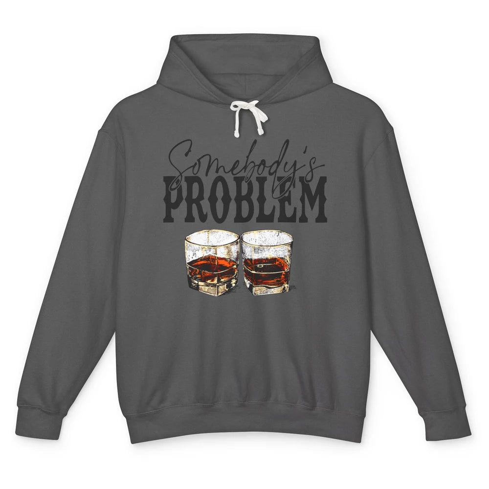 Leopard Whiskey Somebody's Problem Western Country Cowboy Unisex Lightweight Hoodie