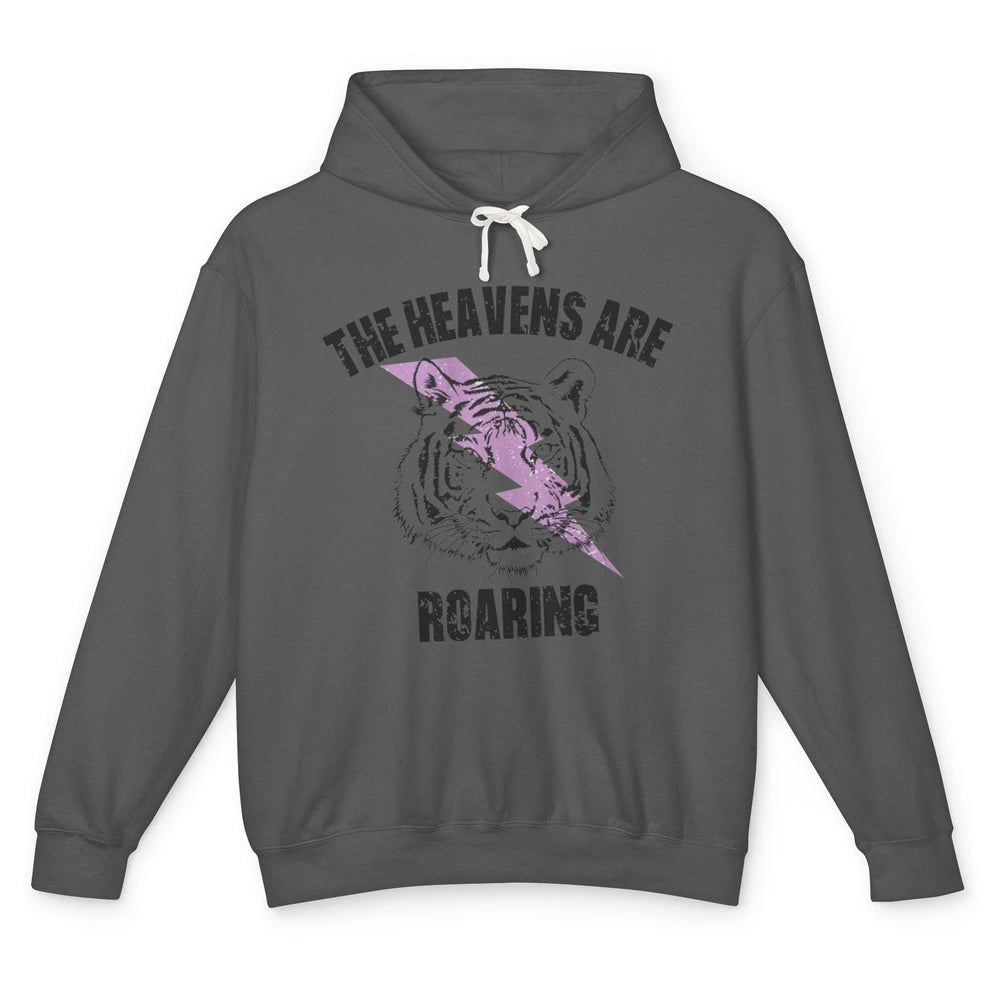 Lion Lightning Bolt Heavens Are Roaring Christian Catholic Unisex Lightweight Hoodie