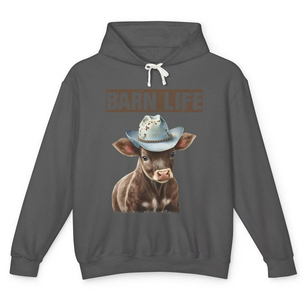 Cute Cow Barn Life Cowboy Hat Little Cowboy Western Boy Unisex Lightweight Hoodie