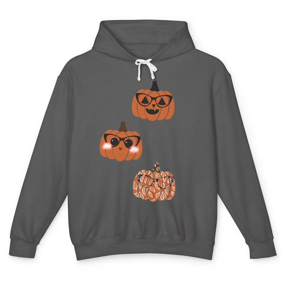 Three Pumpkin Eyeglasses Optician Life Halloween Optometrist Unisex Lightweight Hoodie