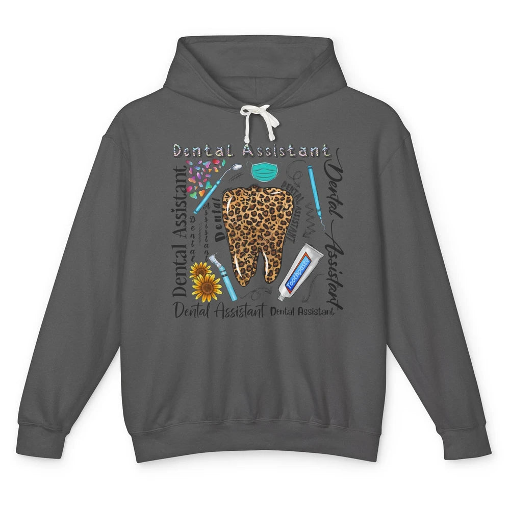 Dental Assistant Tooth Leopard Dentist Life Sunflower Nurse Unisex Lightweight Hoodie