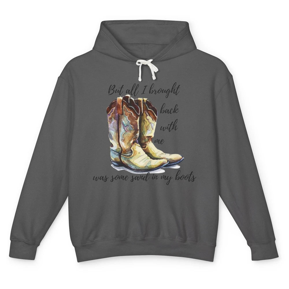 Retro Leopard Sand In My Boot Western Country Cowgirl Cowboy Unisex Lightweight Hoodie