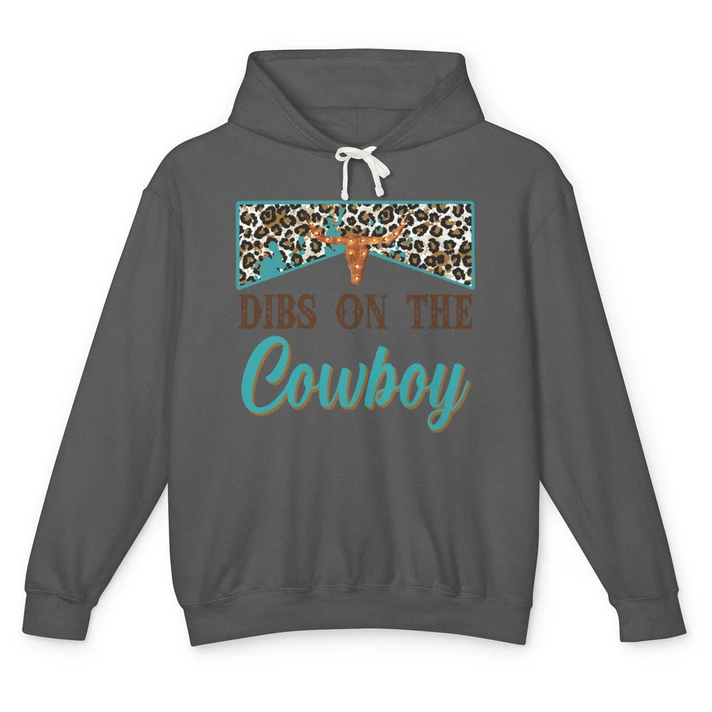 Leopard Bull Skull Dibs On The Cowboy Western Country Cowboy Unisex Lightweight Hoodie