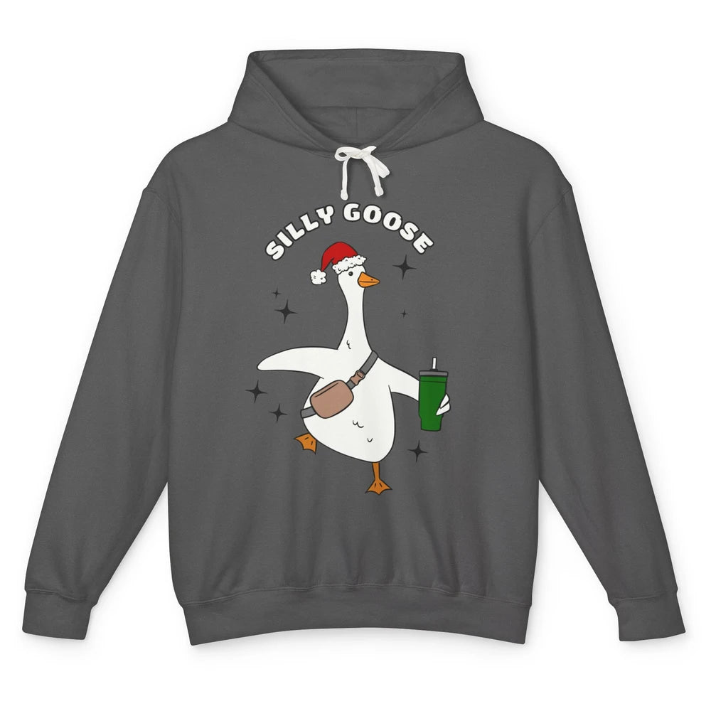 Funny Silly Goose Boojee Christmas Goose Bag And Cup Holiday Unisex Lightweight Hoodie