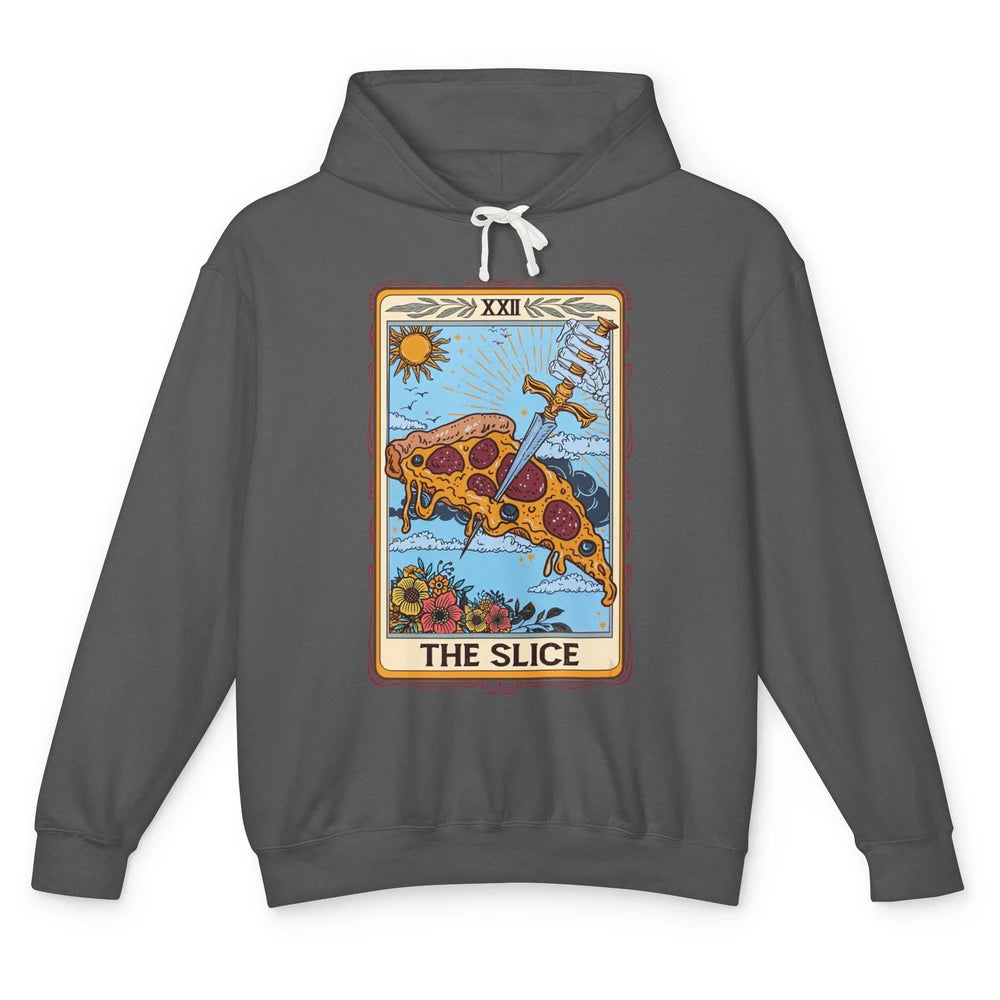 Funny Floral The Slice Tarot Card Pizza Fast Food Vintage Unisex Lightweight Hoodie