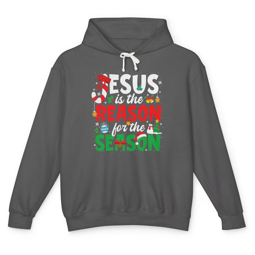 Merry Christmas Jesus The Reason For Season Xmas Candy Tree Unisex Lightweight Hoodie