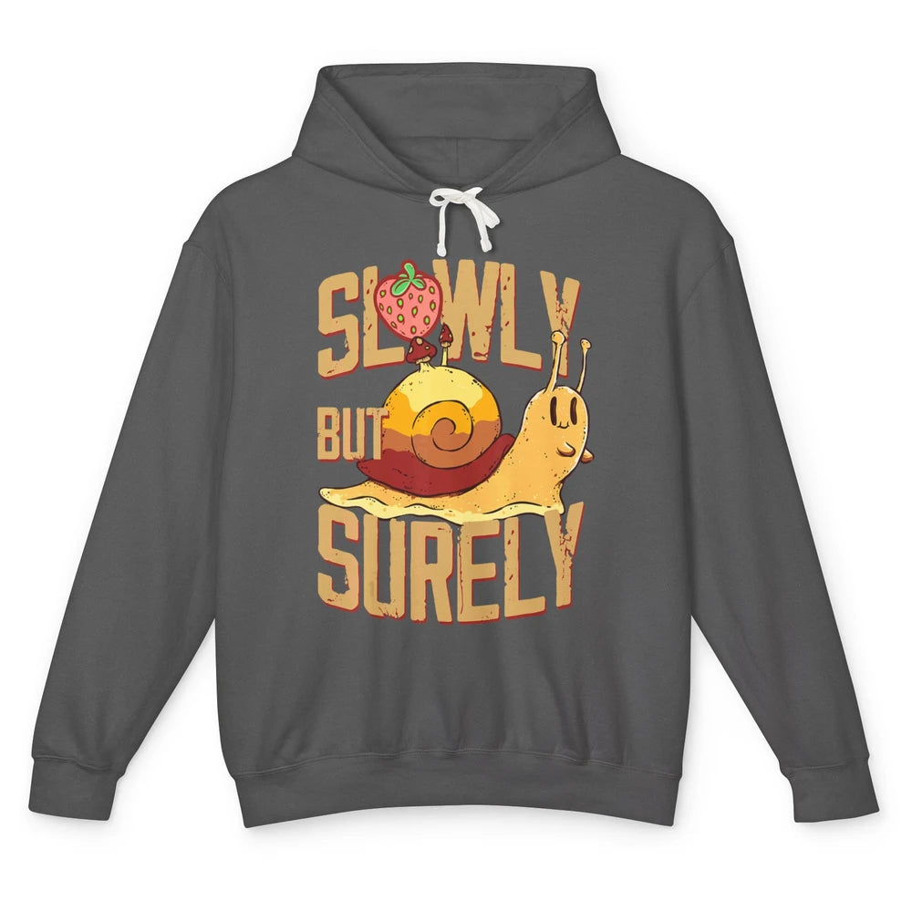 Funny Slow But Sure Snail Retro Slug Animal Sarcastic Animal Unisex Lightweight Hoodie