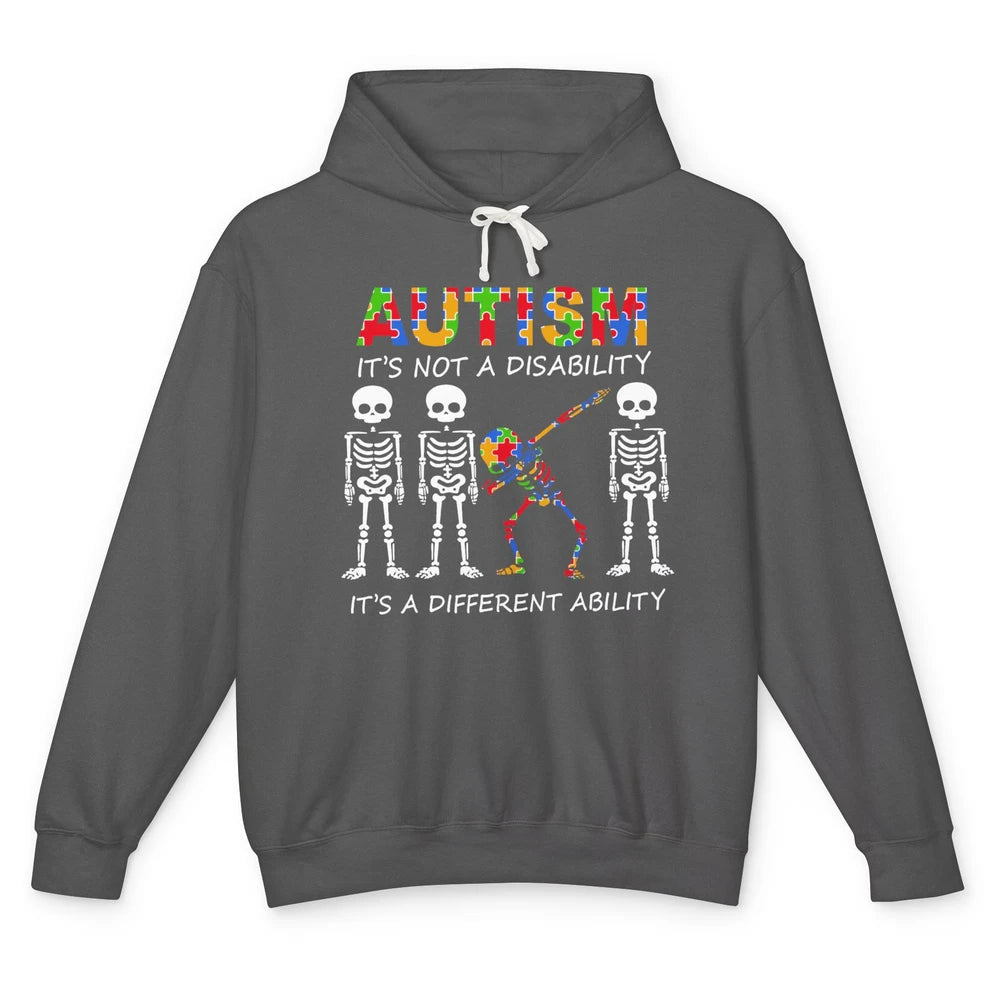 Skeleton Autism It's Not A Disability Autism Awareness Unisex Lightweight Hoodie