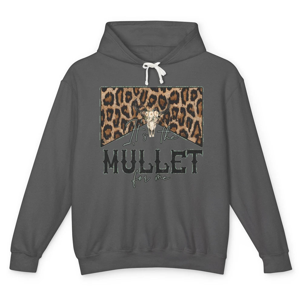 Leopard Boho Bull Skull It's The Mullet For Me Western Girls Unisex Lightweight Hoodie