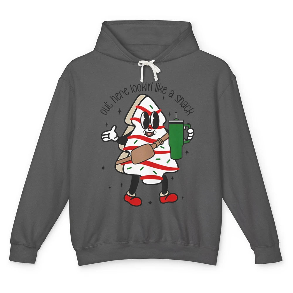 Funny Boo-jee Christmas Tree Cake Out Here Look Like A Snack Unisex Lightweight Hoodie