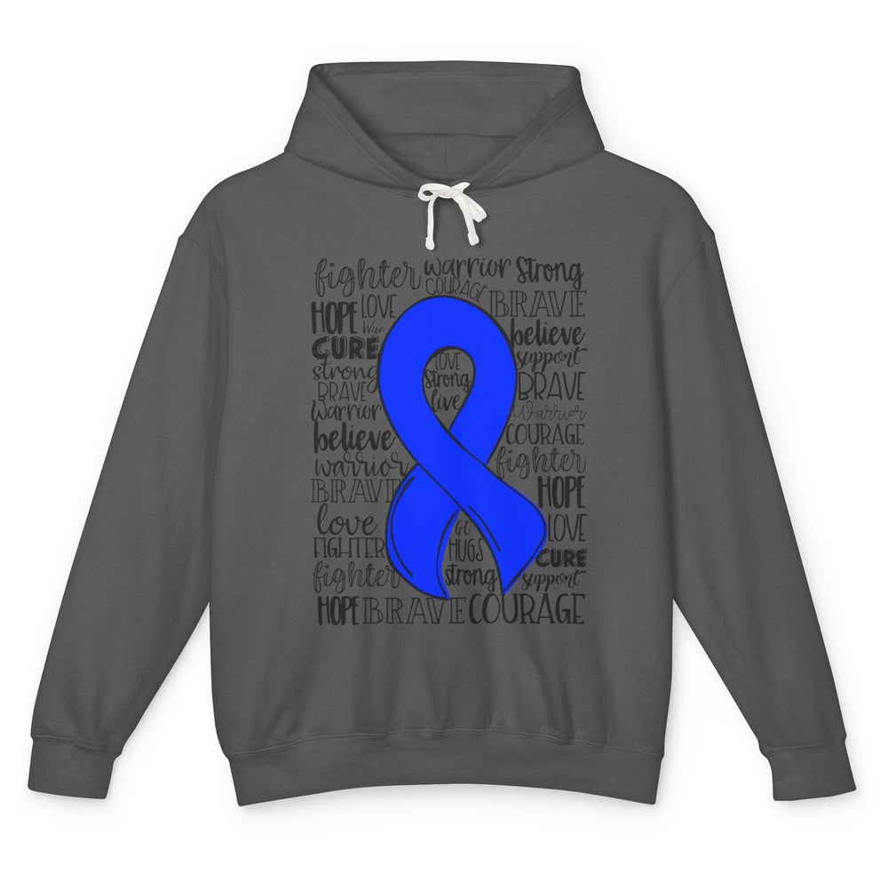 ME/CFS Chronic Fatigue Syndrome Blue Ribbon Hope Love Cure Unisex Lightweight Hoodie