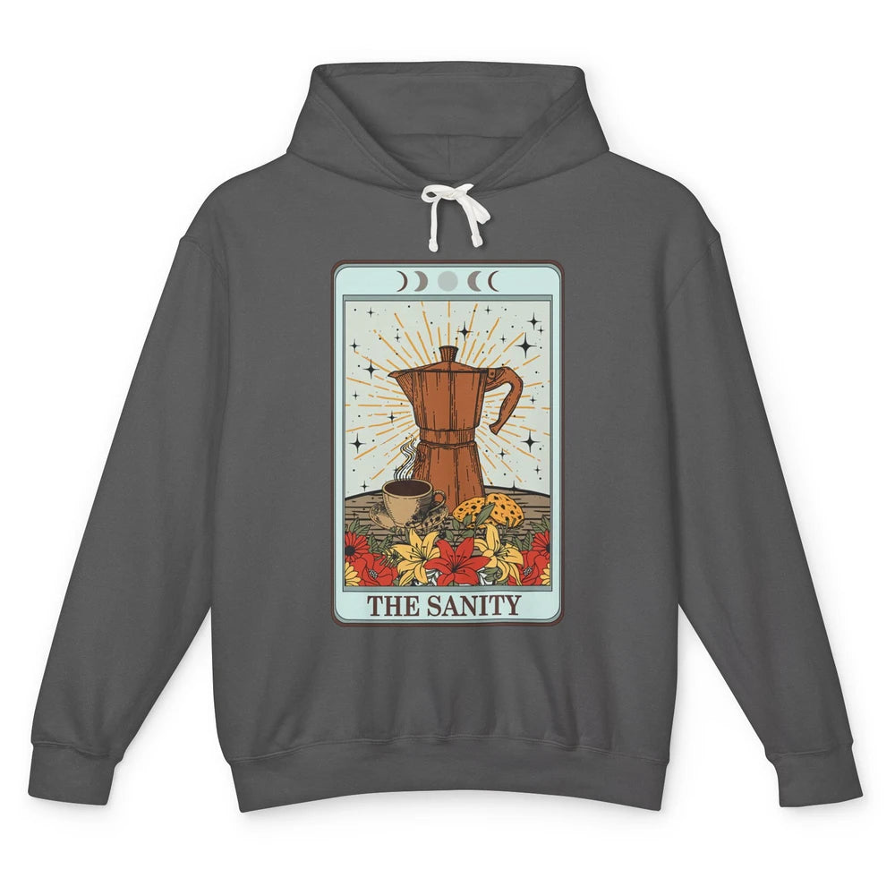 Retro Coffee Tarot Card The Sanity Floral Baker Moon Phases Unisex Lightweight Hoodie