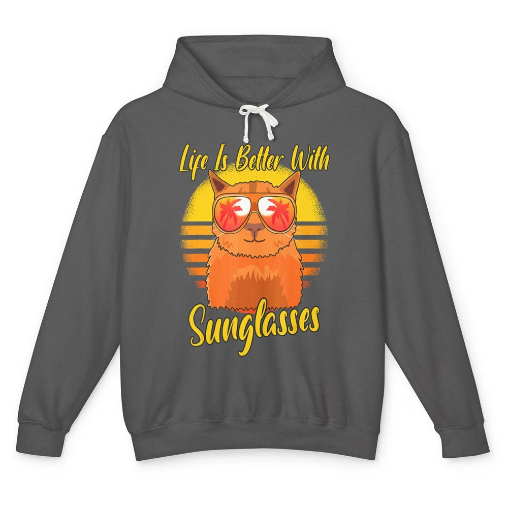 Better Sunglasses Orange Cat Summer Holiday Beach Vacation Unisex Lightweight Hoodie