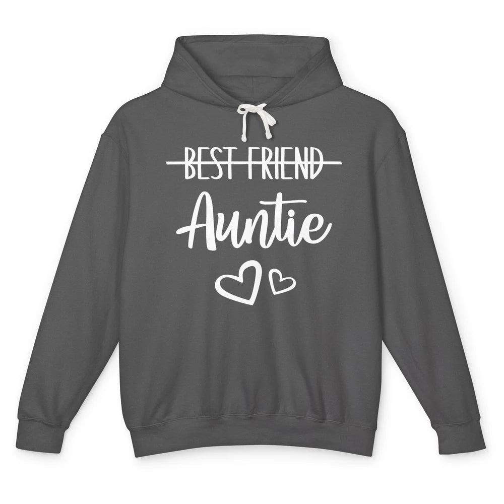 Promoted From Bestie To Auntie Pregnancy Reveal Bestfriend Unisex Lightweight Hoodie