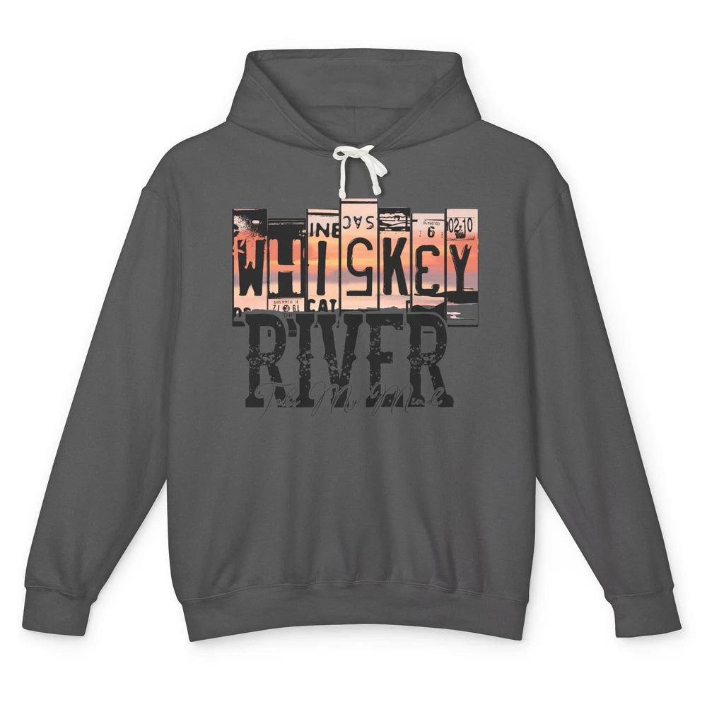 Retro Whiskey River Take My Mind Western Country Music Lover Unisex Lightweight Hoodie