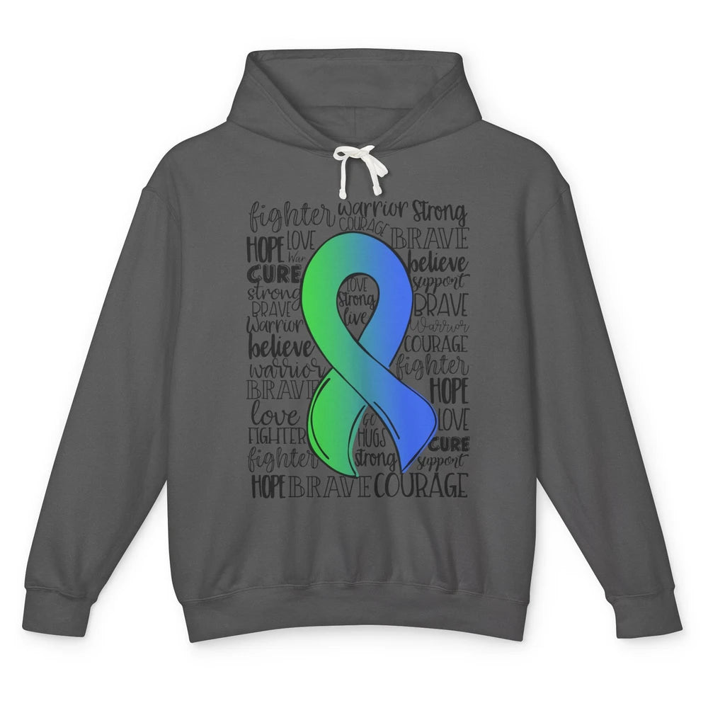 Intracranial Hypertension IIH Awareness Ribbon Hope Love Unisex Lightweight Hoodie