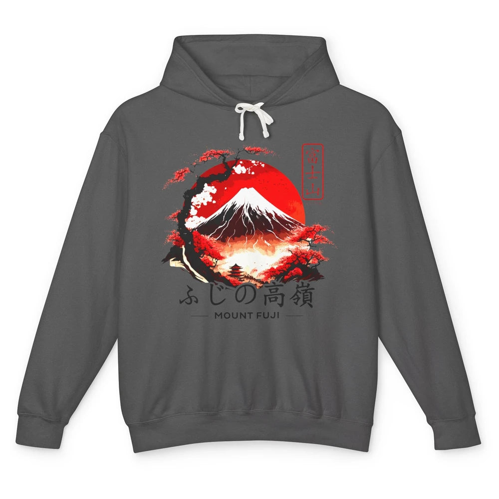 Vintage Sunset Mount Fuji The Highest Mountain In Japan Unisex Lightweight Hoodie