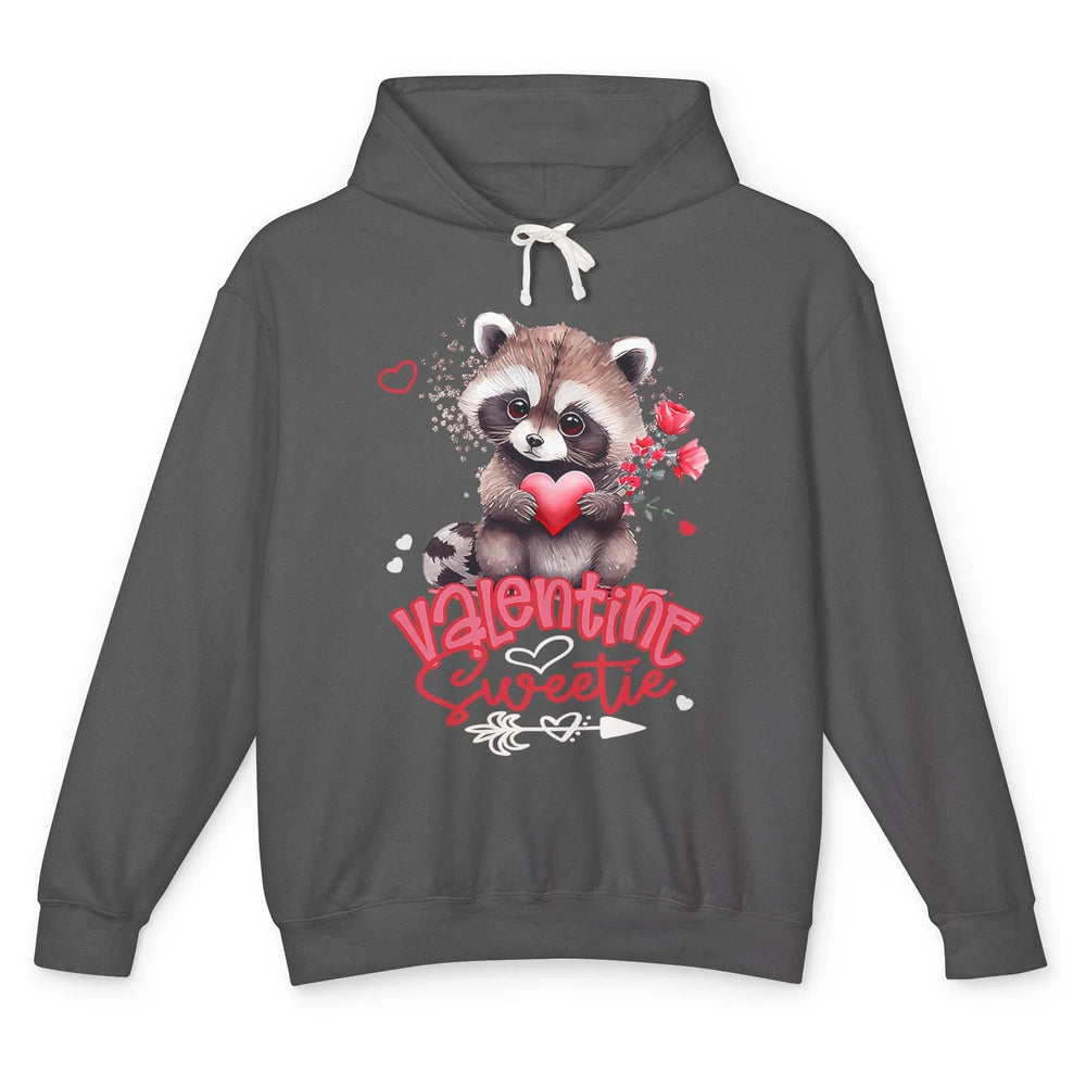 Adorable Baby Raccoon Cute Happy Valentine Sweetie Opossum Unisex Lightweight Hoodie