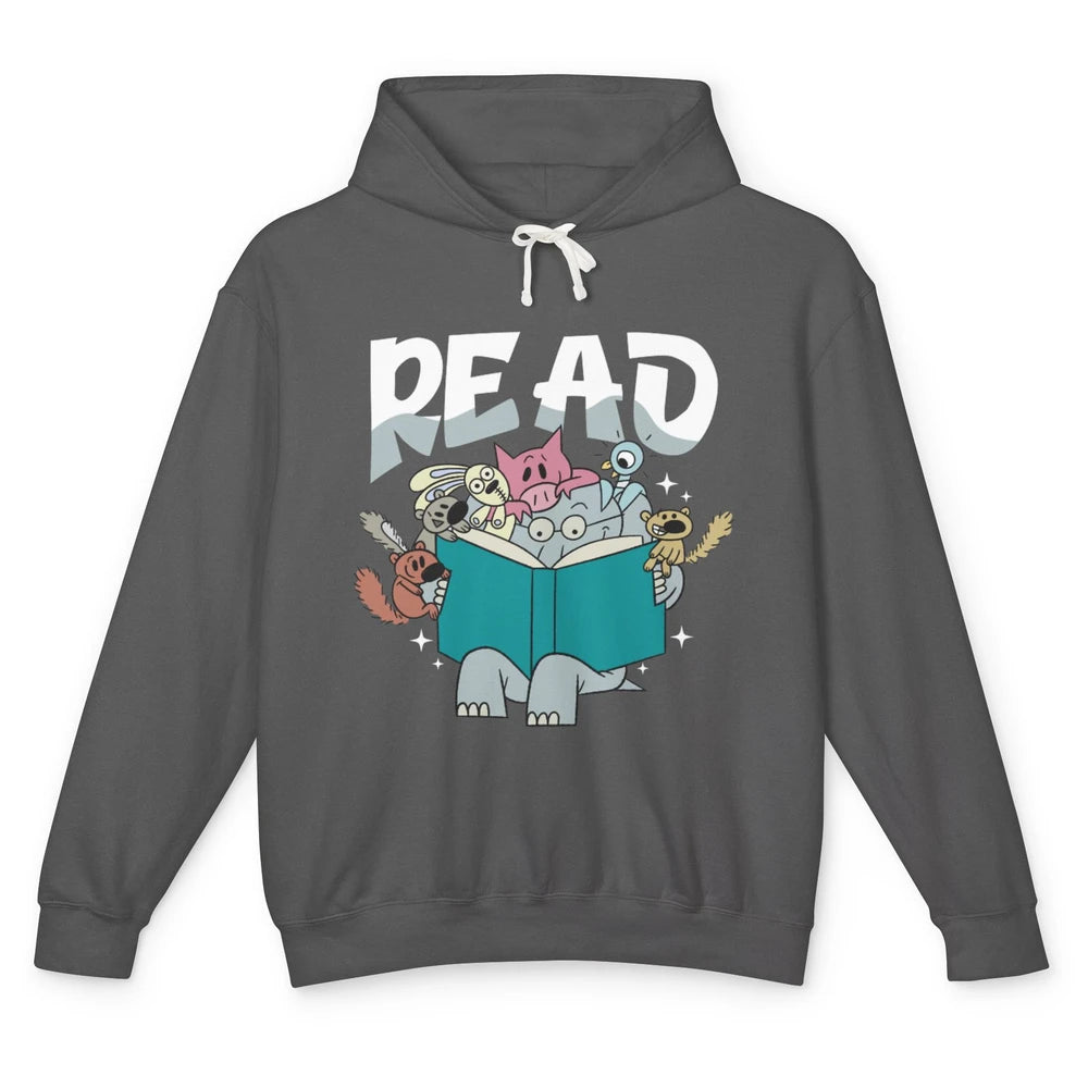 Funny Teacher Library Read Book Pigeon Wild Animal Bookish Unisex Lightweight Hoodie