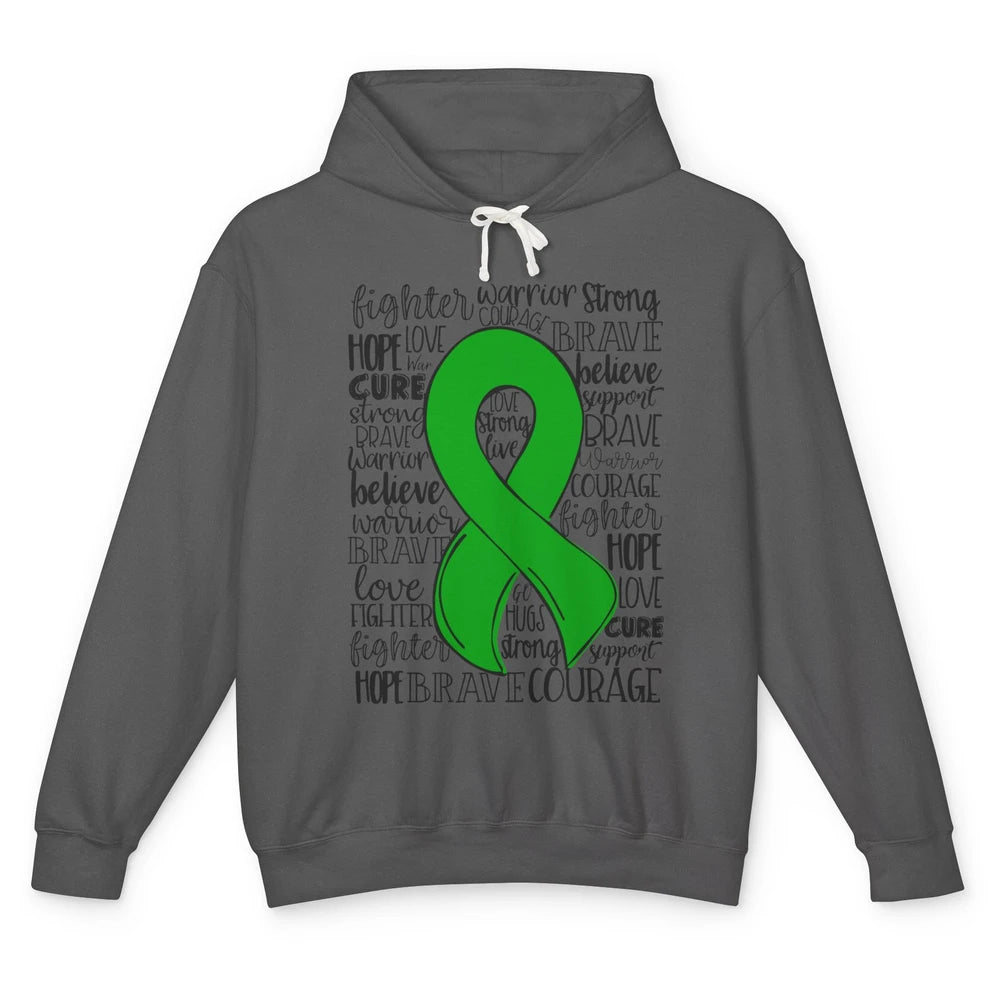 PANS/PANDAS Awareness Floral Green Ribbon Hope Love Cure Unisex Lightweight Hoodie