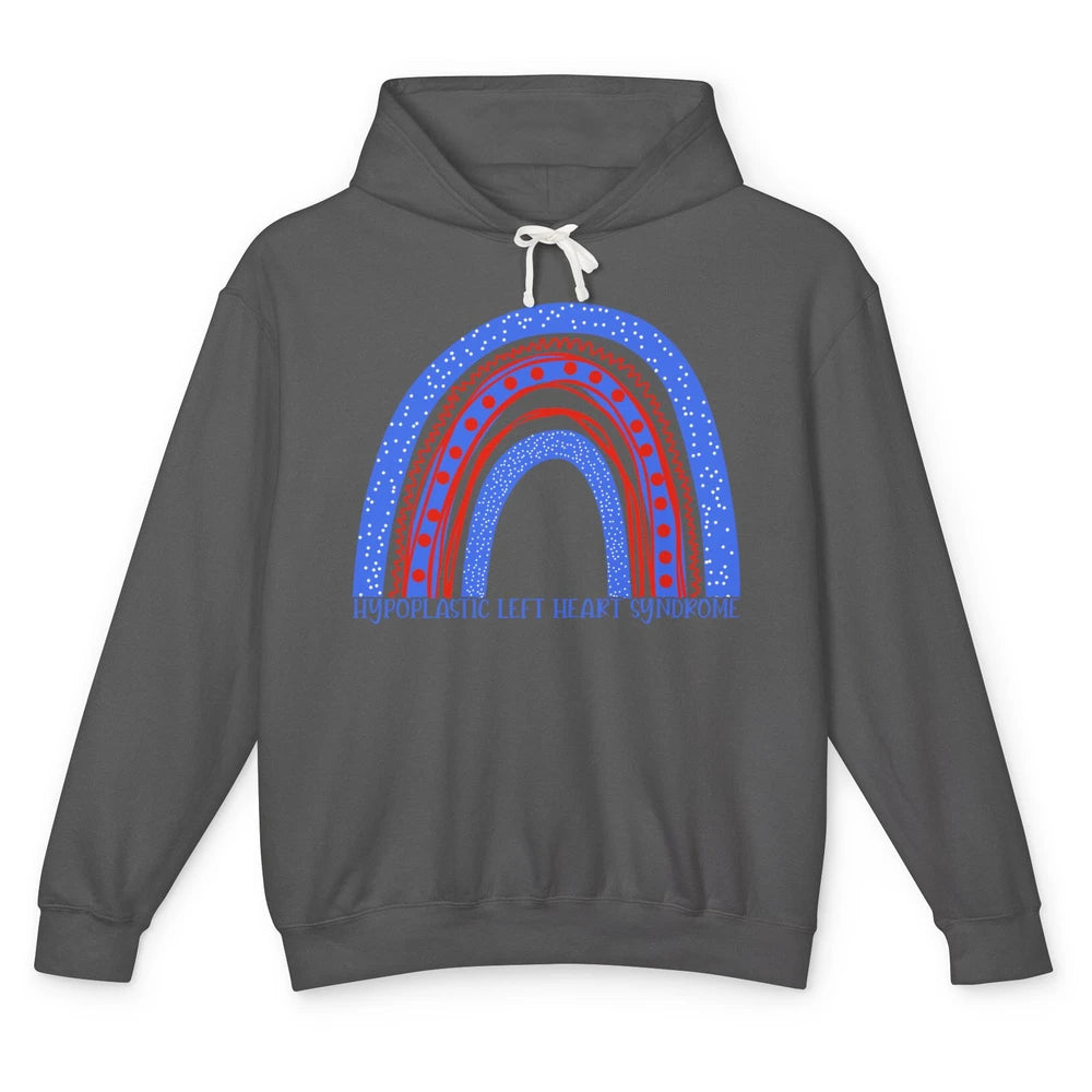 Hypoplastic Left Heart Syndrome Awareness Red Blue Rainbow Unisex Lightweight Hoodie