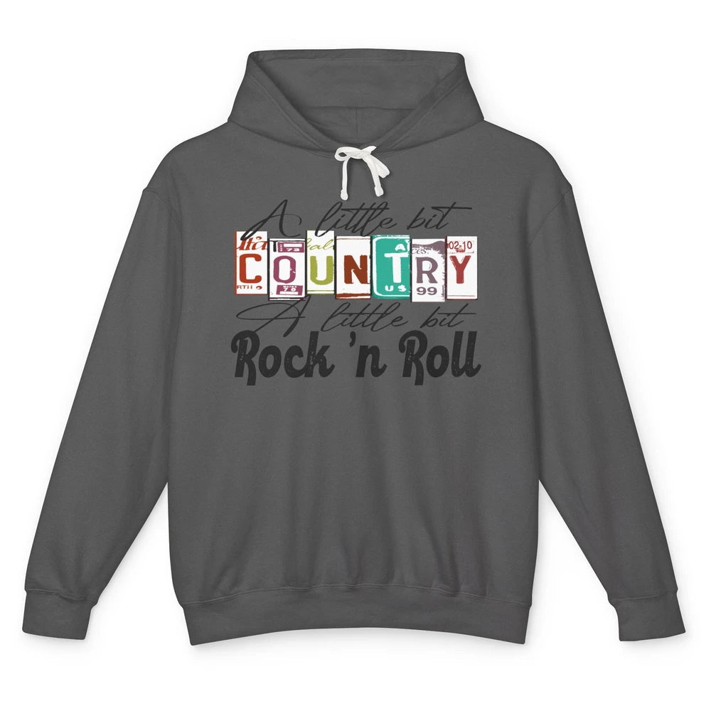 Retro A Little Bit Country A Little Bit Rock n Roll Western Unisex Lightweight Hoodie