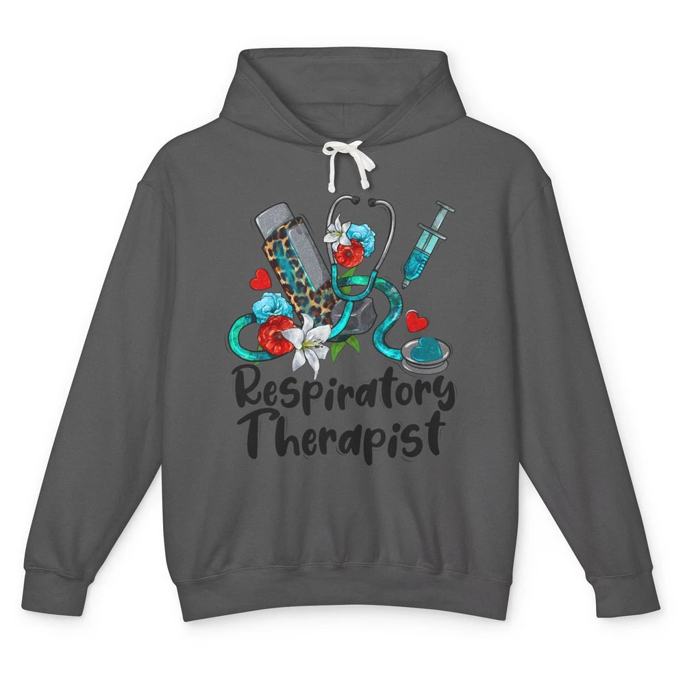 Respiratory Therapist Leopard Stethoscope Western Country RT Unisex Lightweight Hoodie