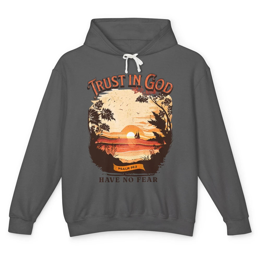 Retro Christian Boho Church Nature Trust In God Have No Fear Unisex Lightweight Hoodie