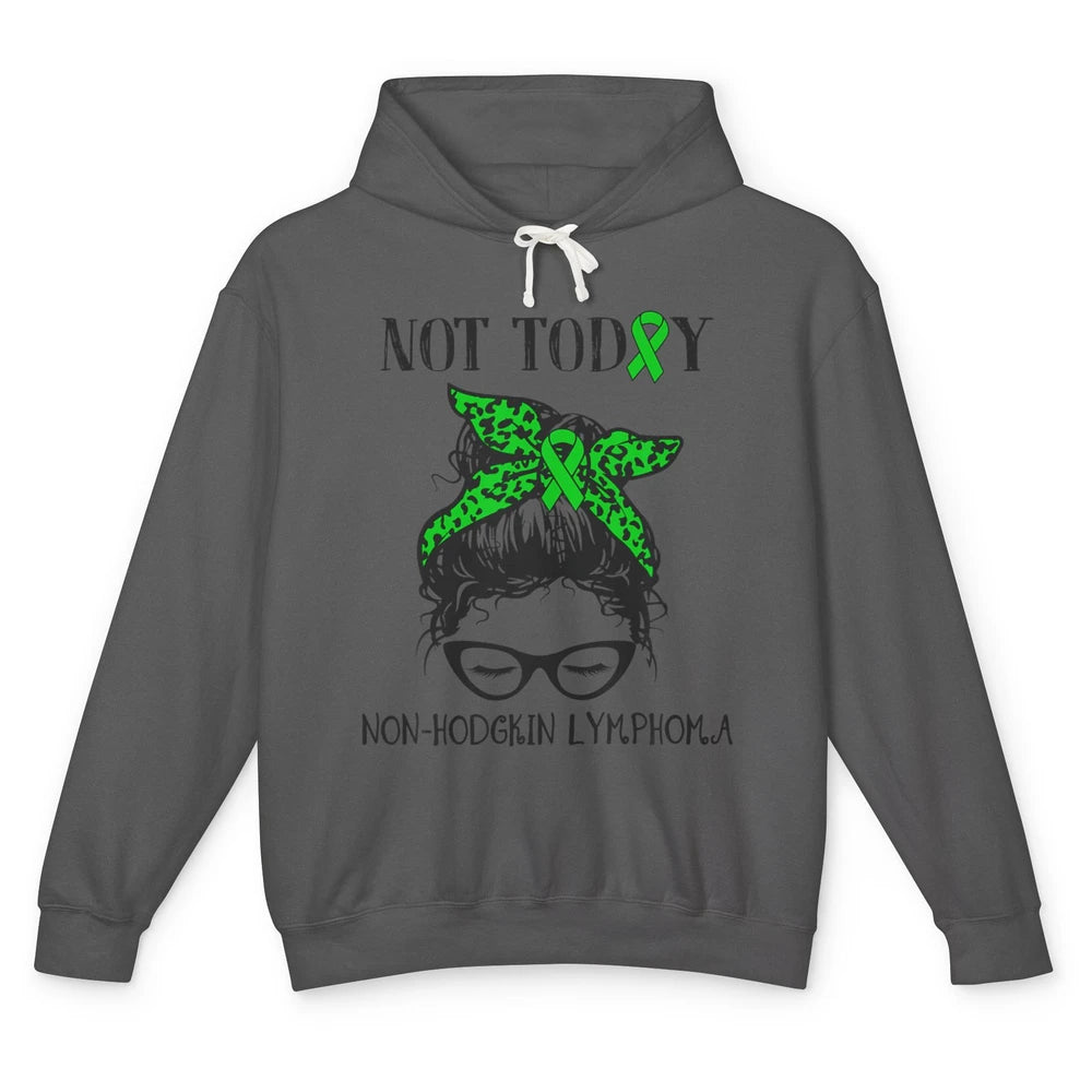 Non-Hodgkin Lymphoma Cancer Warrior Messy Hair Leopard Green Unisex Lightweight Hoodie